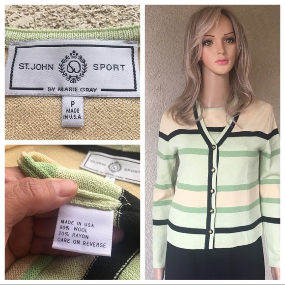 St. John sport sweater/sleeveless top/green size P - Picture 1 of 8